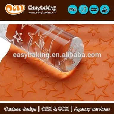 High quality star acrylic embossing rolling pins for DIY cake decorating