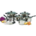 Stainless Steel Cookware Set with Bakelite Knobs