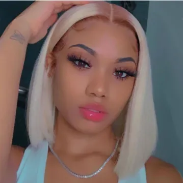 613 short blonde lace bob wigs for black women virgin human hair 13x6 transparent lace front bob wig brazilian hair wigs