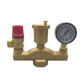 1inch Brass Boiler Valve Parts Set with Pressure Gauge and Vent/Safety Valve