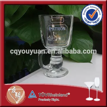 Funny 330ml clear glass coffee mugs for irish coffee