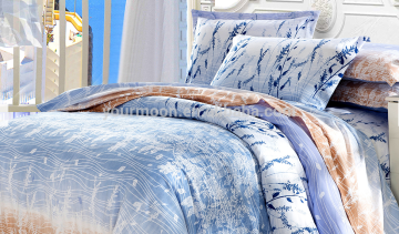 100% polyester peach skin fabric 4pcs reversible duvet cover set/bedding set