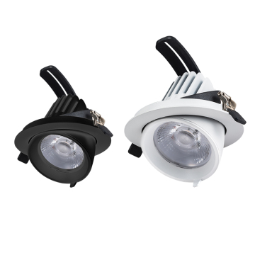 Low Height Gimbal Downlight Cob Custom Package LED Recessed Ceiling Light 5W-50W Dimmable Tri-color