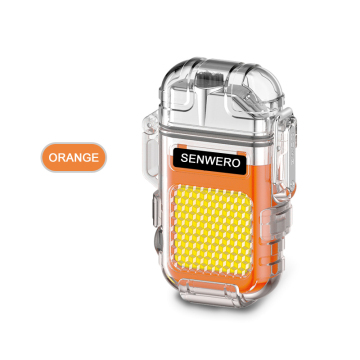 Electric Orange Double Arc Type-C Charger Windproof Lighter: Classic Flip Movement