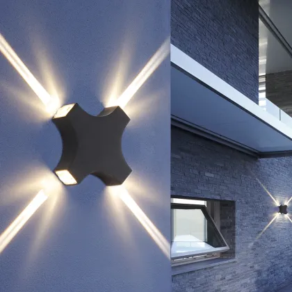 Modern Outdoor Wall Light - Cross Stars IP65 Waterproof LED Garden Lamp
