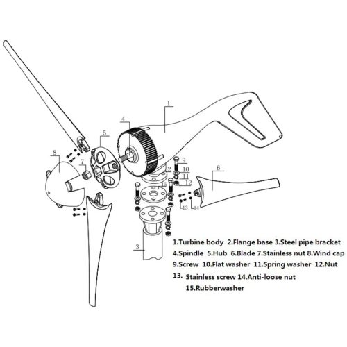 Kit de turbina de generador eólico de 300 W,