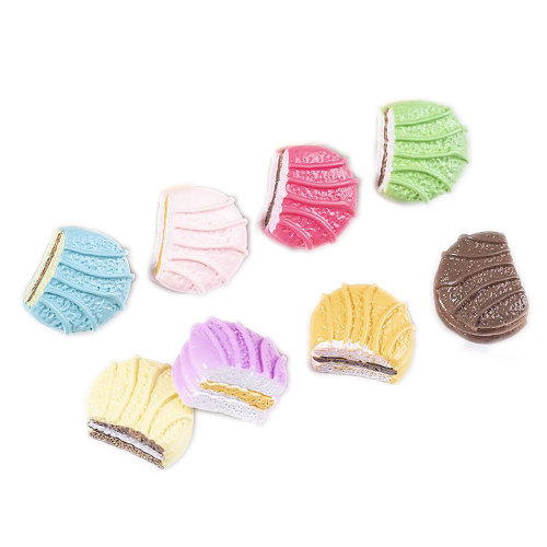 Realistico Half Round Macaron Cookie Cabochon Sweet Classic Macaron Flatback Abbellimenti per Scrapbooking Hair Bow Center DIY