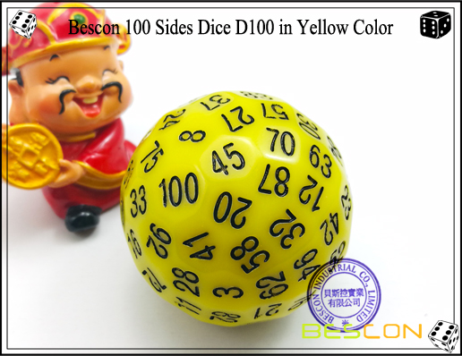 Bescon 100 Sides Dice D100 in Yellow Color-1