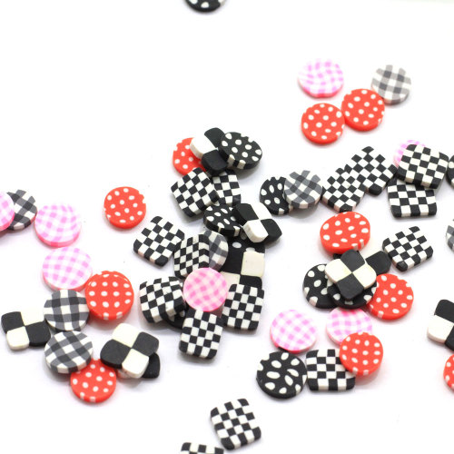 Multiple Styles Round Square Grid Shaped Polymer Clay Slice for Scrapbook Decoration Nail Art Hair Accessories
