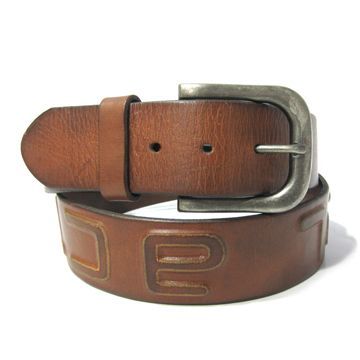 Words Logo Leather Belt Body, Handmade Finishing, Available in Different Sizes