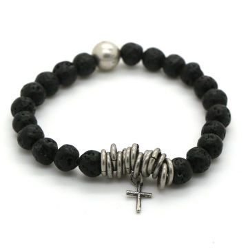 Fashion bracelet with weathering stone and  vintage charm