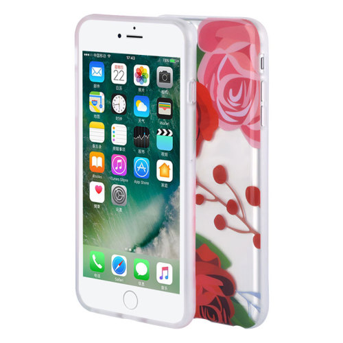 Red Rose Background Half Transparent Phone Case for IMD iPhone 6S Case