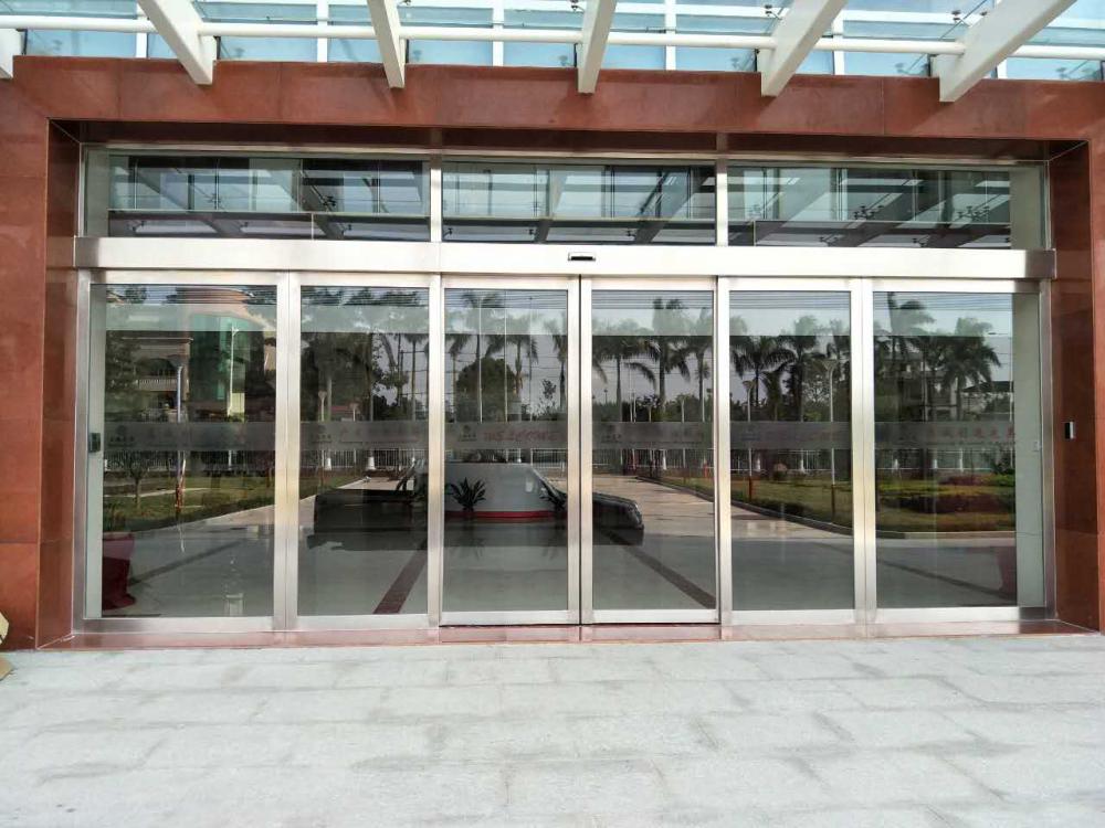 Aluminum Alloy Frame Entrance Tempered Glass Sliding Door