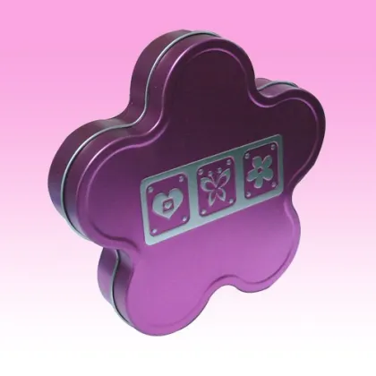 tin boxes flower-shape box