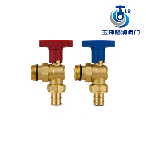 Válvula angular de latão para controle de água quente e fria