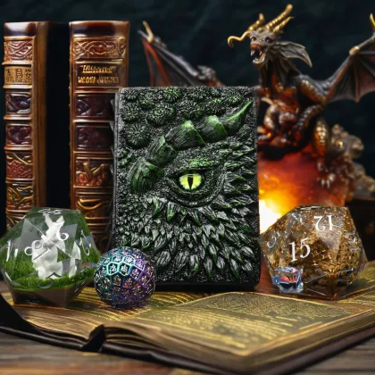 Wholesale Handmade Forest Evil Dragon Game Handbook - 200 Pages A5 Silky Writing Resin Notebook