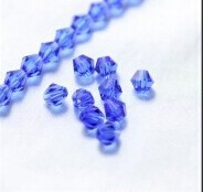 6mm blue color Bicone crystal glass beads for wedding decoration