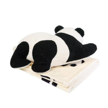 The panda warm blanket fluffy pillow kandy