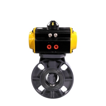 COVNA 4-inch UPVC/CPVC Double Acting Pneumatic Butterfly Valve for Water Flow Control