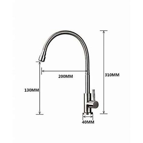 304 Stainless-Steel Any Rotating Single Cold Kitchen Faucet