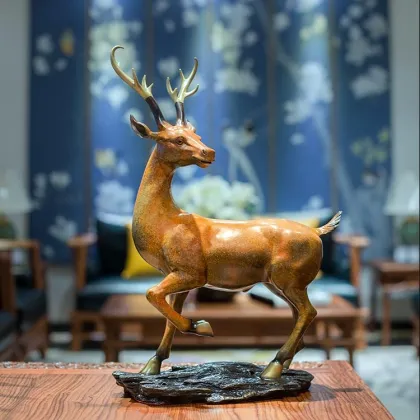 House decoration small size bronze deer sculpture