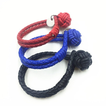 Trendy Design Custom Monkey Fist Knot Leather Bracelet