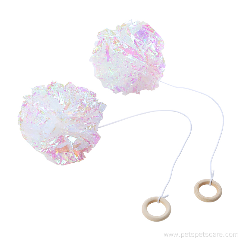 Candy-colored crinkle paper ball cat teaser toy