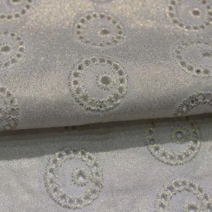white Embroidery Fabric cotton embroidery fabric with hole