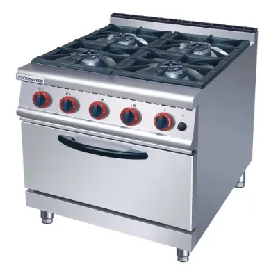 Commercial Kitchen Equipment Stainless Steel 4 Burner Kitchen Gas Range
