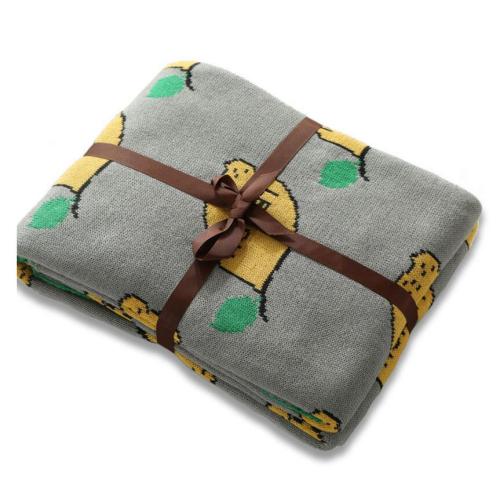 knitted baby cartoon cotton blanket