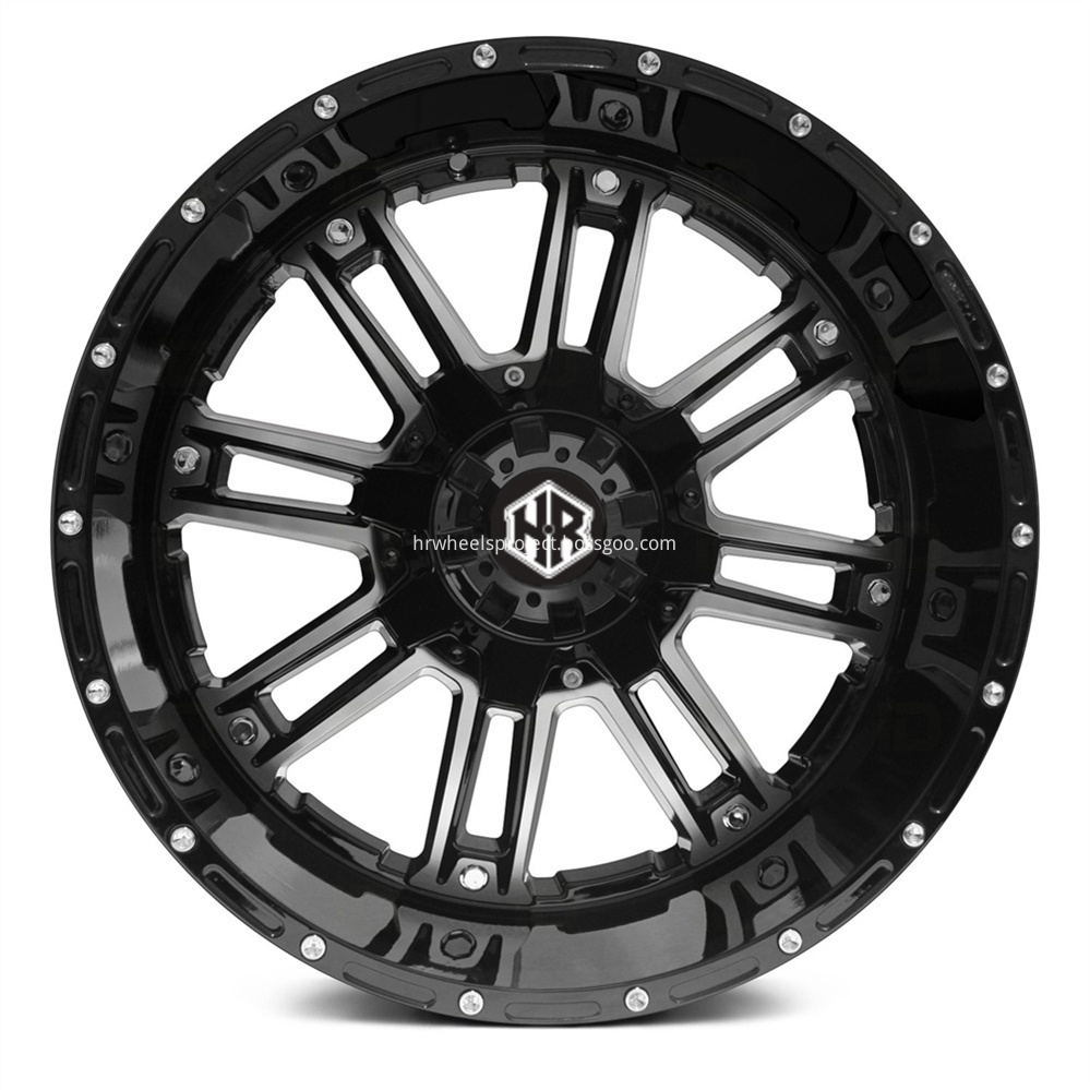 Hrw Offroad Wheels Hr8033 Gloss Black Machined Front