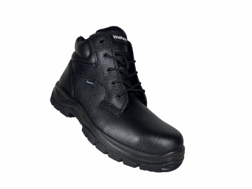 Black Rubber Upper Leather Safety Shoes