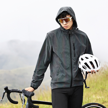 WOSAWE Men's Iridescent Reflective Windproof Jacket