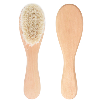 Bamboo Hair Brush Set with Soft Baby Goat Bristles and Wood Handle for Kids