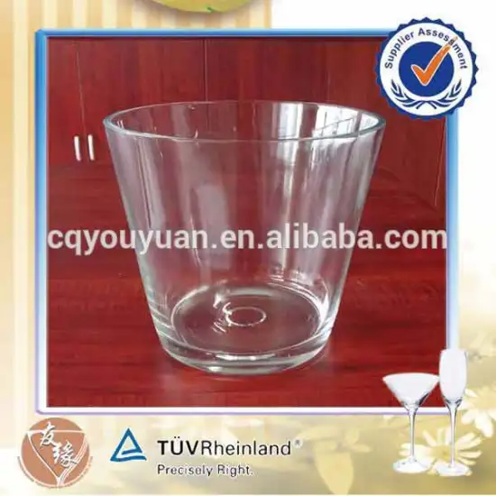 76oz large size round glass champagne ice bucket