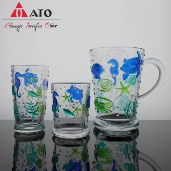 Unique Ocean Style Tumbler glass Drinkware Set