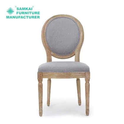 Retro-Inspired Louis Dining Chair Linen Fabric for Upscale Restaurants