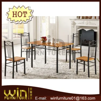 4 seaters dining room furniture dining table with metal leg