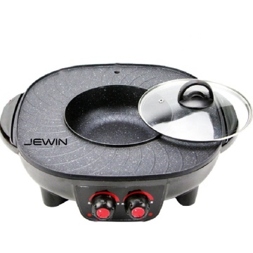 34cm Non-Stick 2-in-1 Cooking Indoor Electric Barbecue Grill & Hotpot