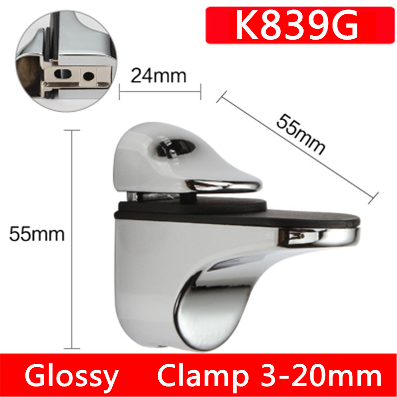 Zinc Alloy Adjustable Glass Clamps Glass Shelf Holder Support Bracket