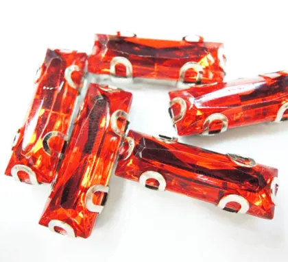 Long Rectangle Sew on Jewels, Sew on Sapphire