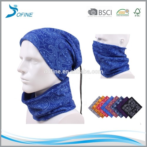 custom winter ski motorcycle multifunctional double layers polar fleece lining tube headwear cap neck warmer