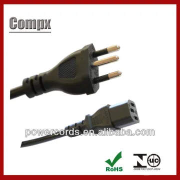 10/12/16A 250V brazil power cord for brazil