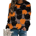 Pumpa-sweatshirt halloween crewneck skjorta