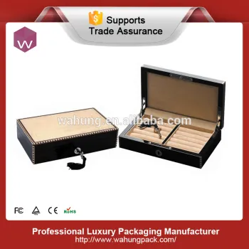 Luxury custom logo printed wooden jewelry Storage gift box