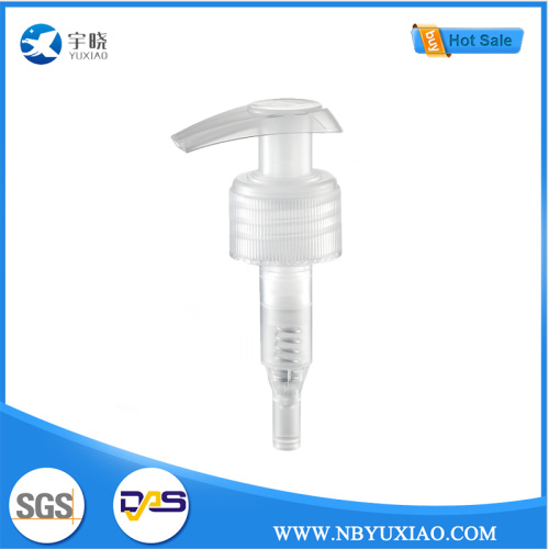 Прозрачный пластиковый насос для лосьона с ребристой застежкой