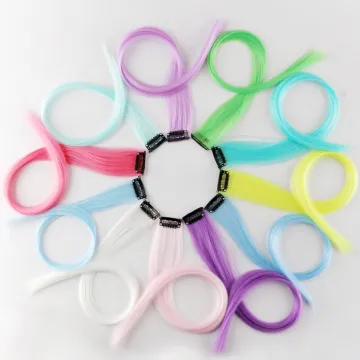 AliLeader 20inch 100% Glowing Synthetic Hair One Clip In Hair Extension Shining Hair In The Darkness