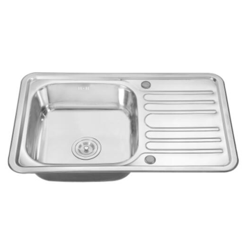 Évier de cuisine en bol simple pressé avec drainage