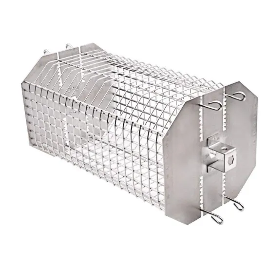 15 Inch Stainless Steel BBQ Wire Mesh and Rotisserie Basket
