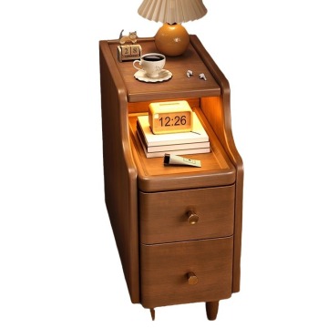 Small Solid Wood Bedside Cabinet for Rental Rooms - Simple New Chinese Design
